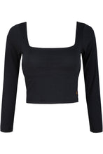 Load image into Gallery viewer, LA ESQUINA BLACK LONG SLEEVE SQUARE TOP | ESSENTIALS
